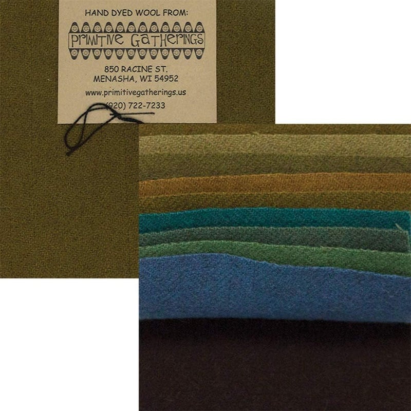 Primitive Gatherings Hand Dyed Wool Primitive 2 Charm Pack 10 5-inch Squares PRI 6026